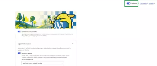 Aktivace AI funkcí ve WordPressu