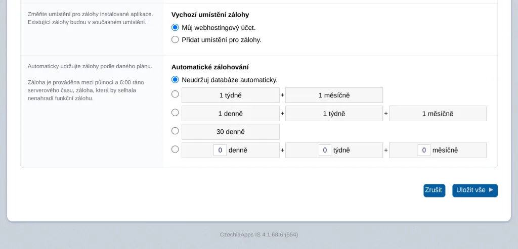 Automatické zálohy v Installatronu